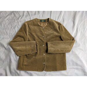 Vintage Orvis Blazer Jacket Brown Corduroy 100% Cotton Button Up Womens Size 12